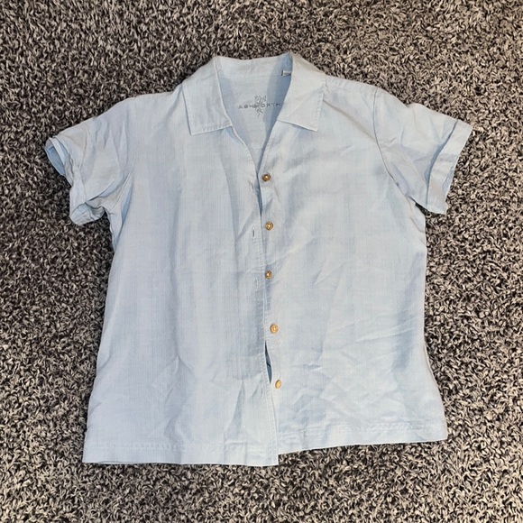 Button-Up Short Sleeve Blouse - Picture 1 of 2